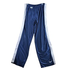 Vintage Nike Tearaway Track Pants Mens Medium Navy Blue 90s Snap Button Side 90s
