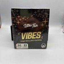 Vibes Rolling Papers Ultra Thin Black FATTY 33 Pack 50 CT w/ Free Shipping