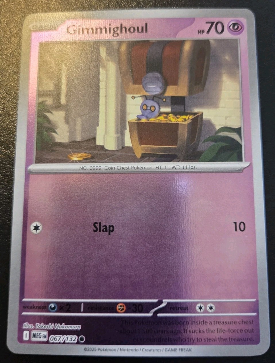 Gimmighoul 067/132 Reverse Holo Common Mega Evolution Pokemon TCG