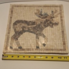 Handmade Mosaic Tile with moose Design, 12x12 in, accent tile