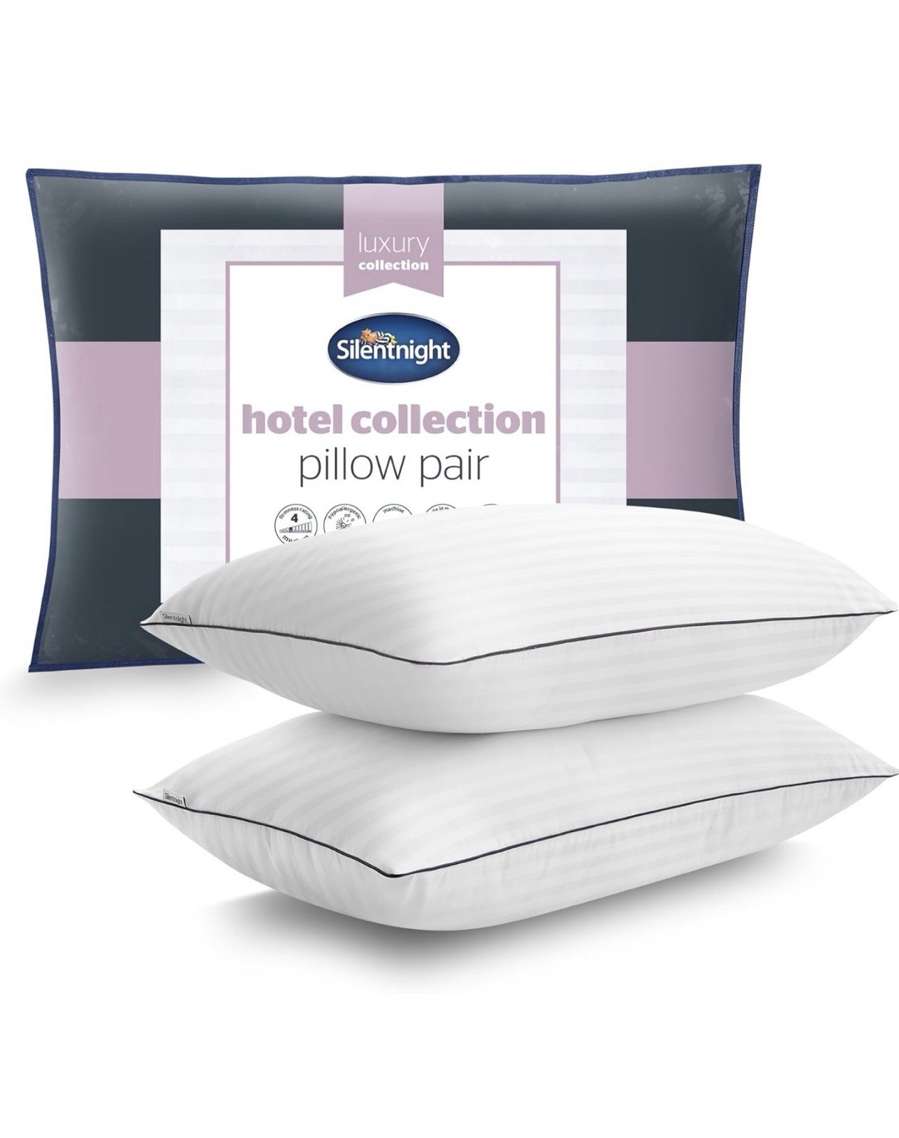 Silentnight Luxury Hotel Collection Piped Pillow - Hotel Quality Stylish Pill...