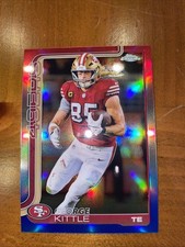 2025 Topps Chrome #267 George Kittle Red White and Blue Refractor 49ers