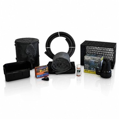 Savio Small 3300GPH Pump EPDM Pond Free Blocks Waterfall Kit 10' x 20' PSSB1