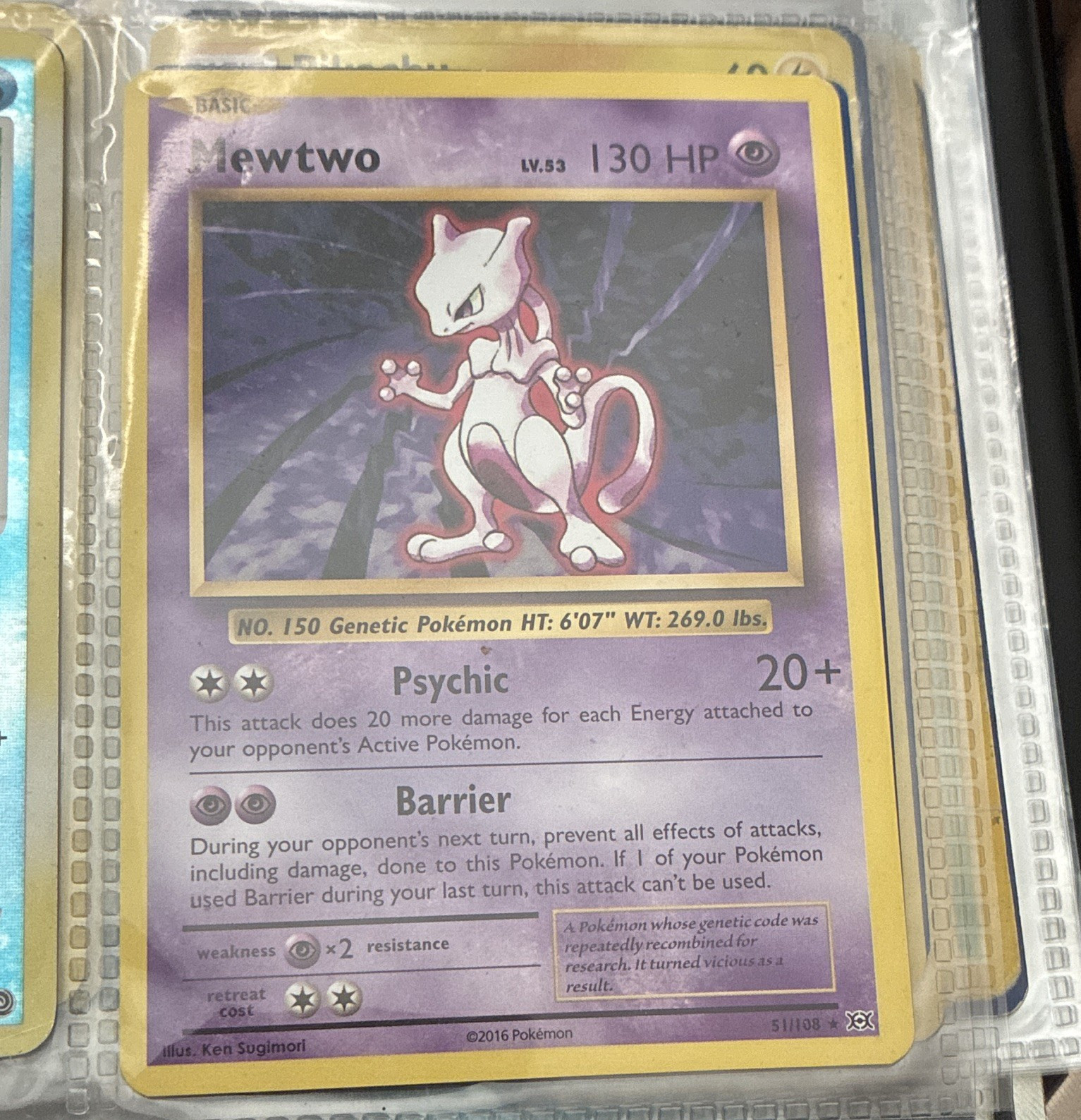 Pokemon Company Mewtwo Evolutions Holo Rare 51/108 2016 130 HP English