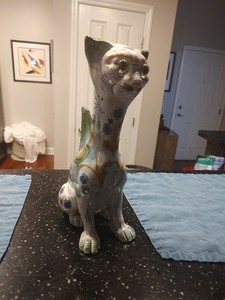 French Faience Masonic Cat