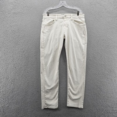 Mavi Marcus Slim Straight Leg Jeans Mens 34x32 Cream Cotton Stretch