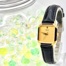 Rare SEIKO Ladies Wristwatch Gold Square 5421 5160 Brand new Belt From Japan