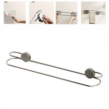 Stainless Steel Bathroom Towel Rack Wall Mounted with Suction Cup Design