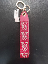 NWT VICTORIA'S SECRET VS Bling Rhinestone Wristlet Strap Keychain Red