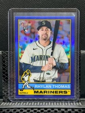 Rhylan Thomas RC 2025 Topps Heritage Chrome Blue Refractor #14/150 - #543