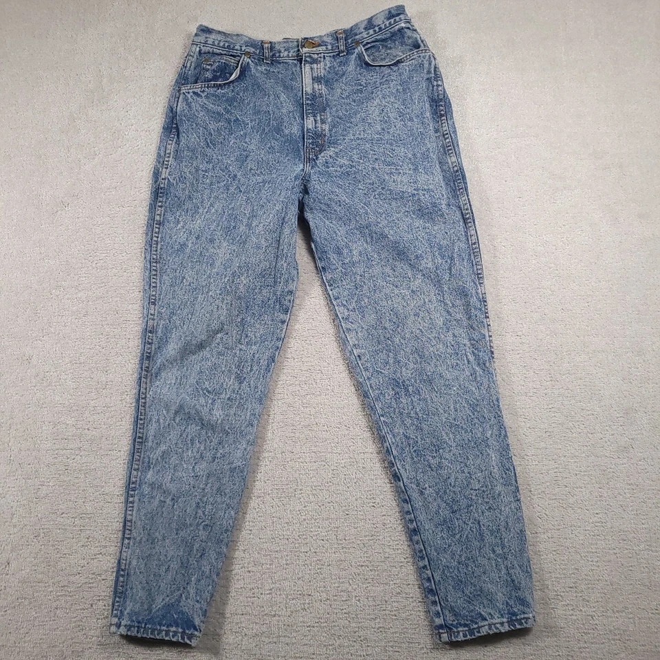 Jeans elegantes de colección para mujer 20 T cintura alta lavado ácido cónico mamá denim años 80 90 EE. UU. Foto 2 de 4