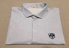 Holderness Bourne Polo Shirt Men XXL Short Sleeve Geo Print Blue Club Logo EUC!