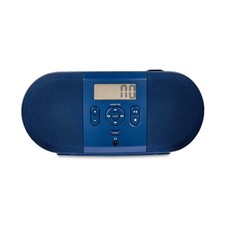 onn. Navy Portable Boombox - CD Player  Digital FM Radio, Lightweight Design