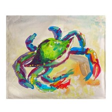 Betsy Drake Teal Crab Fleece Throw