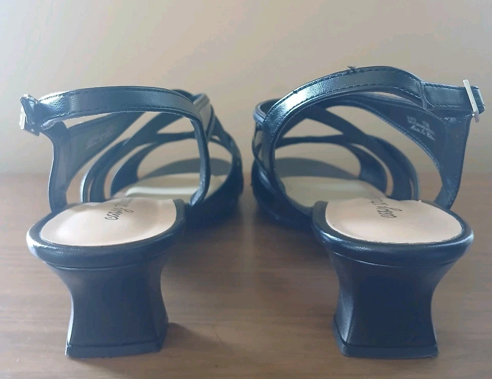 Sandalias de vestir Easy Street negras Tristen para mujer talla 11W travesti drag queen Foto 4 de 4