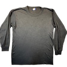 Medalist Thermal Shirt Mens Large Black Made in USA Long Sleeve Base