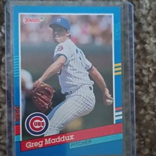 Donruss 1991 Greg Maddux #374 Right Border Yellow Stripes Chicago Cubs