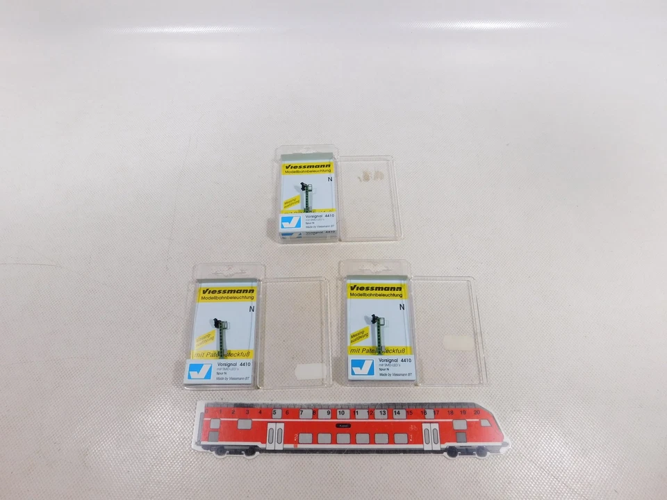 Viessmann Spur N 3x 4410 Vorsignal Signal mit LED geprüft NEUW+OVP #EH125-0,5