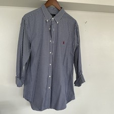 Polo Ralph Lauren XL Blue White Check Long Sleeve Button-Down Shirt Men