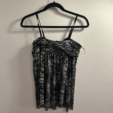 Express size L  Grey Leopard Mesh Midi Dress Sleeveless Lined Empire