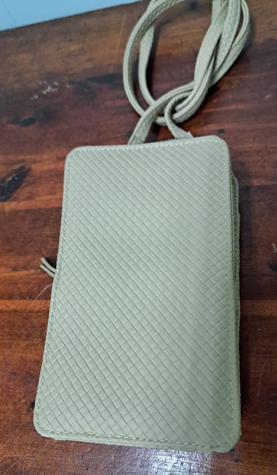 Women's Beige Diamond Pattern Rectangle Wallet on… - image 3