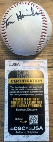 Tom Hamilton Signed Autographed Baseball JSA COA Cleveland Guardians