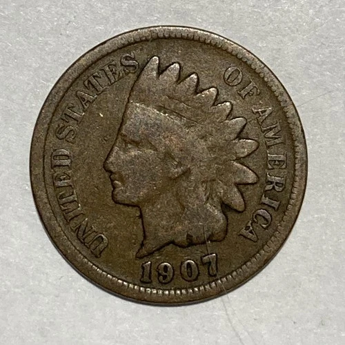 1907 Indian Head Cent Penny Good+