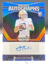 2024 Panini Prizm Draft Picks Sam Hartman DPA-SHN Auto Blue Prizm 37/149 (RC)