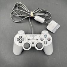 PlayStation PS1 Dual Shock Analog Gray Controller Scph-1200 OEM Tested