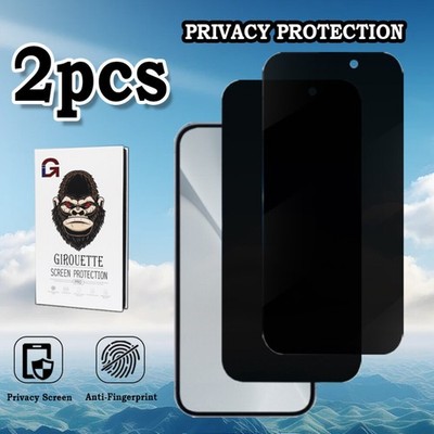 2PCS  For iPhone 14 Pro Max Plus Privacy Tempered Glass Screen Protector