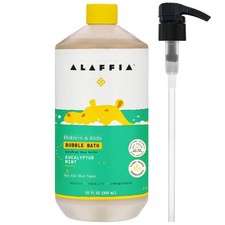 Alaffia Babies  Kids Bubble Bath, Eucalyptus Mint, Pump Included   Gentle