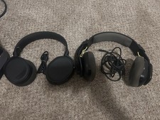 Lot of 2 Wired Over-Ear Headphones Black 3.5mm Jack Adjustable Headband