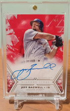 JEFF BAGWELL 2018 TOPPS DIAMOND ICONS RED AUTO 5/5 AUTOGRAPH HOUSTON ASTROS HOF