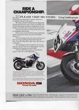 Original 1985 Honda Interceptor motorcycle two page vintage print ad