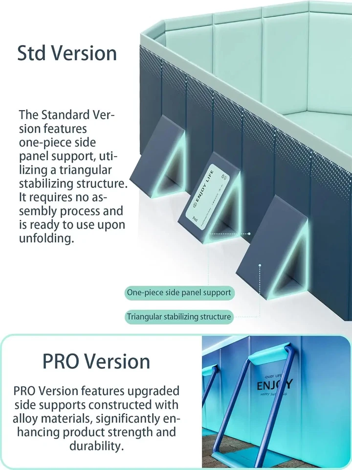 Faltpool Aufstellpool Familienpool Tragbar Outdoor Kinder Erwachsene - Bild 4 von 4