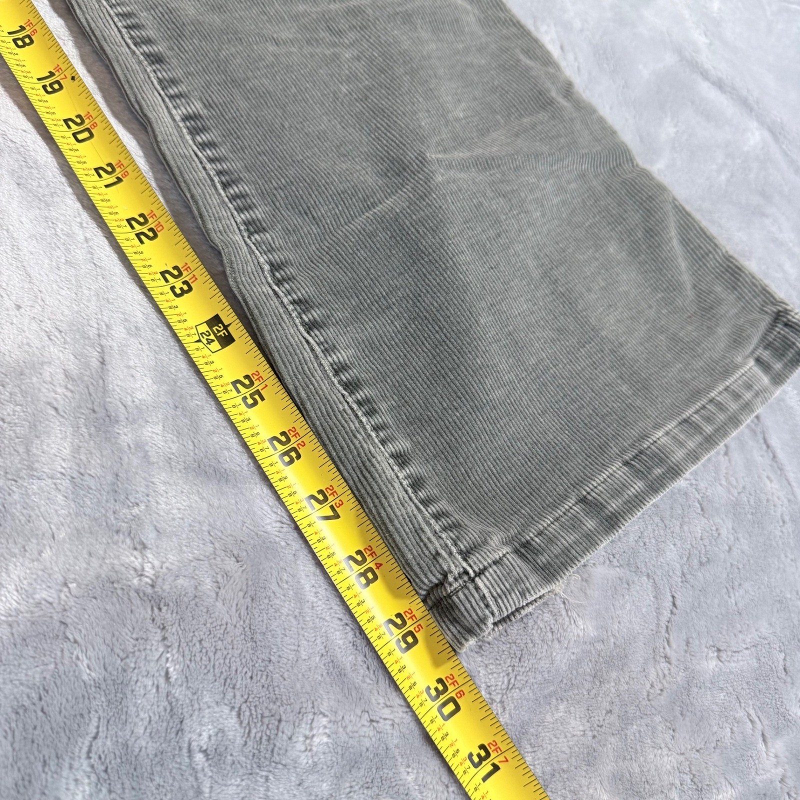 Tommy Jeans Corduroy Flare Jeans Gray Size 7 Distressed Hem Y2k Vintage thumbnail 7