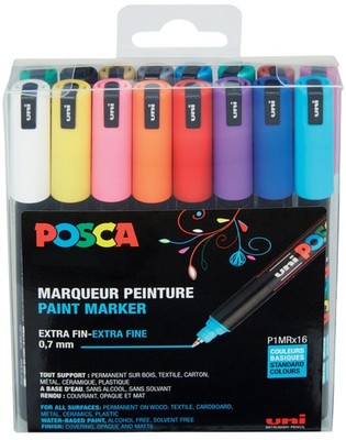 POSCA Pigmentmarker PC-1MR 16er Box farbig sortiert wasserfest