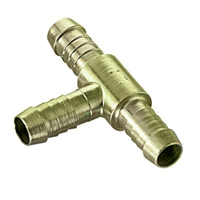Sytec Metal T Piece For Push On Fuel Hose - 10mm Pipe Dia (Fuel, Oil, Water)