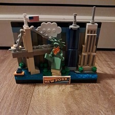 Lego New York Postcard Brooklyn bridge, Empire State Building, Statue of Liberty