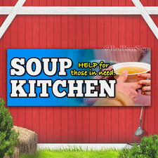 SOUP KITCHEN Indoor Outdoor Banner Sign with grommets