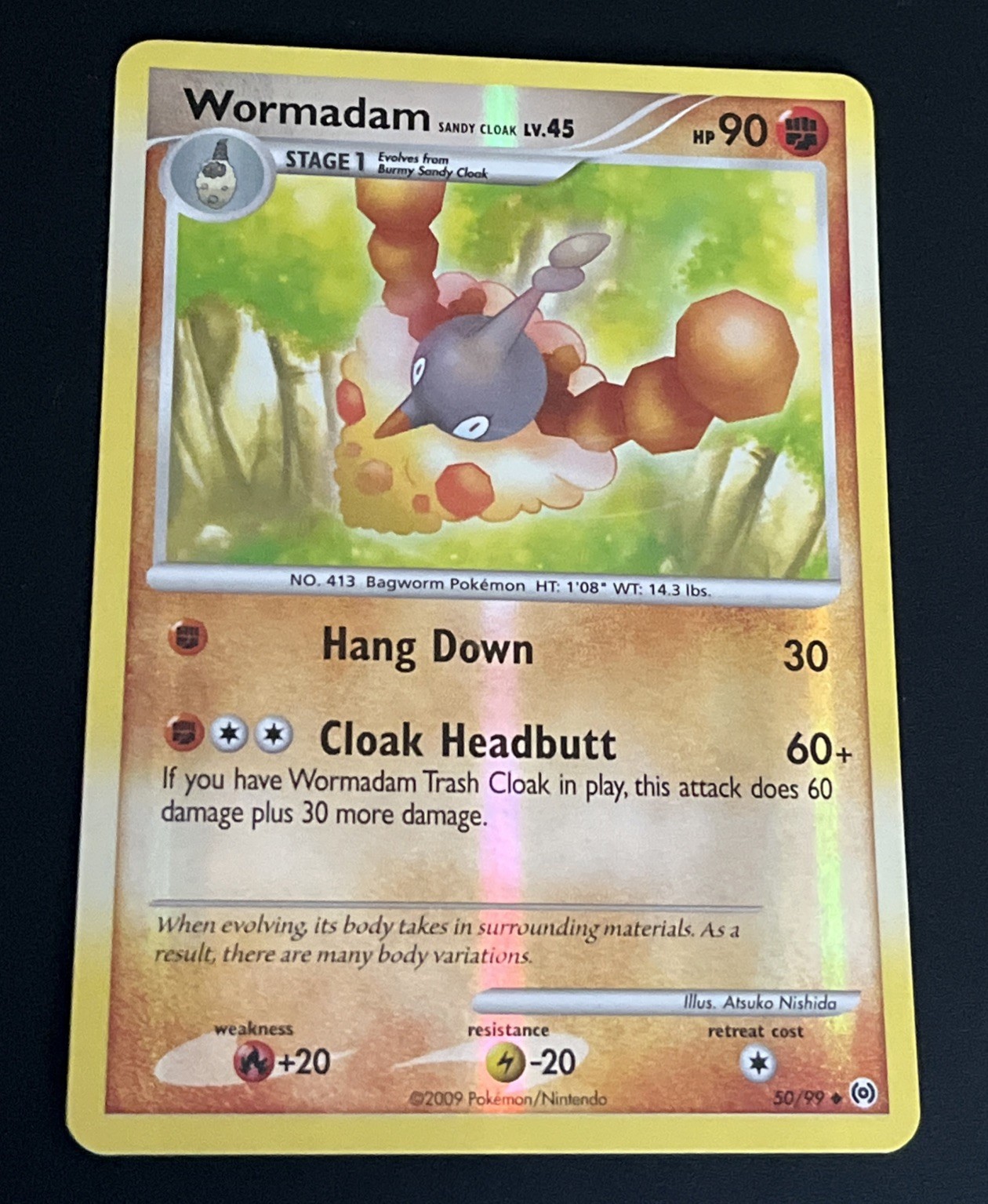 Pokémon TCG Wormadam Reverse Holo Rare Card 50/99 Arceus 2009 - NM