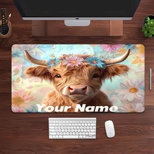40 90cmCustomizable West Highland Cow Mouse Pad - Non-Slip Rubber Desk Mat with
