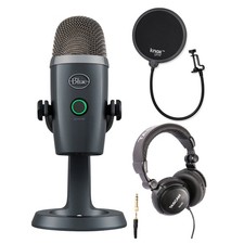 Blue Yeti Nano USB Microphone Shadow Gray with Headphones and Filter Bundle