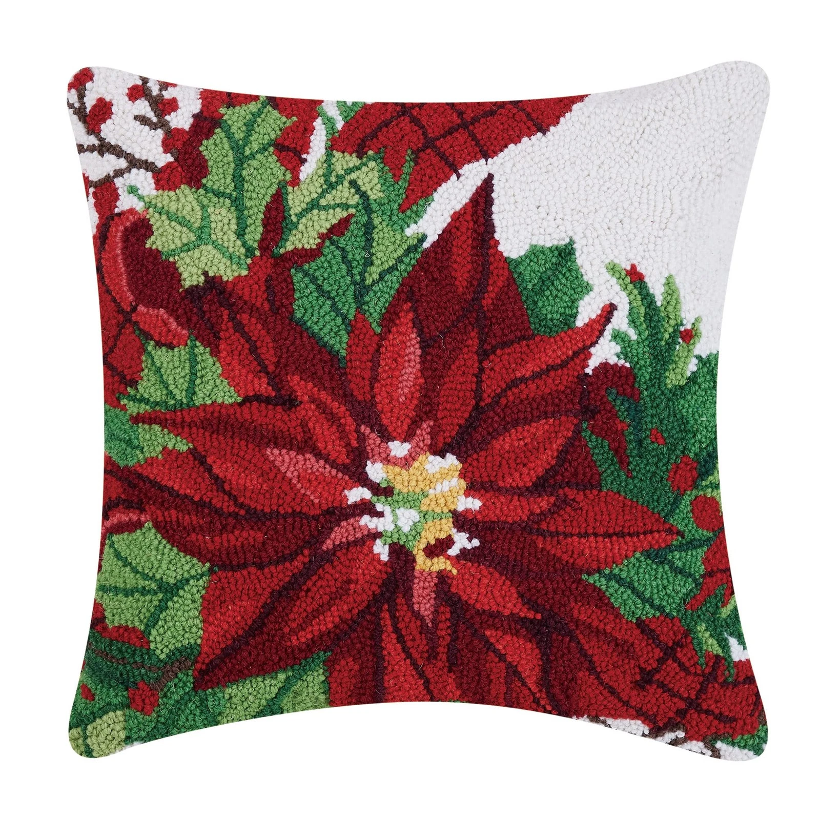 Peking Handicraft Poinsettia Pillow - Thumbnail 4
