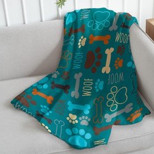 Best Puppy Paws Dog Lovers Super Soft Throw Blanket - 50x60 for Bedroom, Living