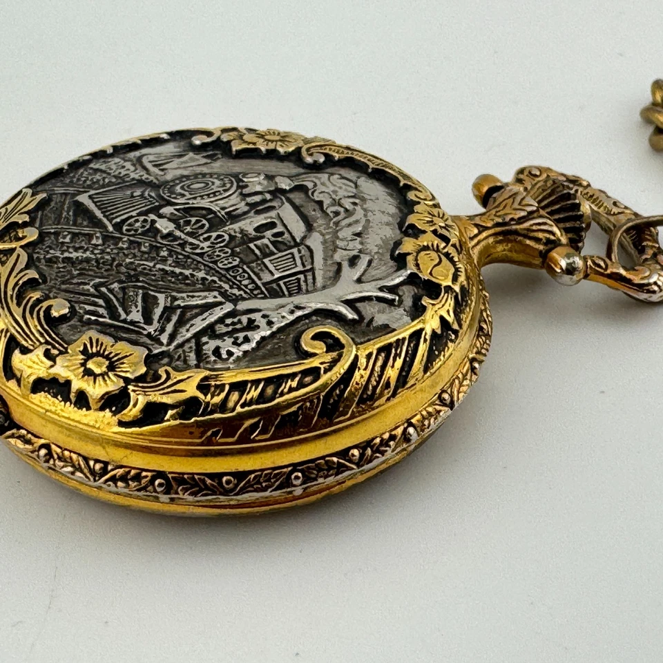 复古 Armitron 怀表石英表男士双色铁路半猎人新电池 — 第 4/4 张图片