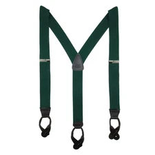 CTM Men's Big & Tall Elastic Button End Dress Suspenders with Silver Hardware
