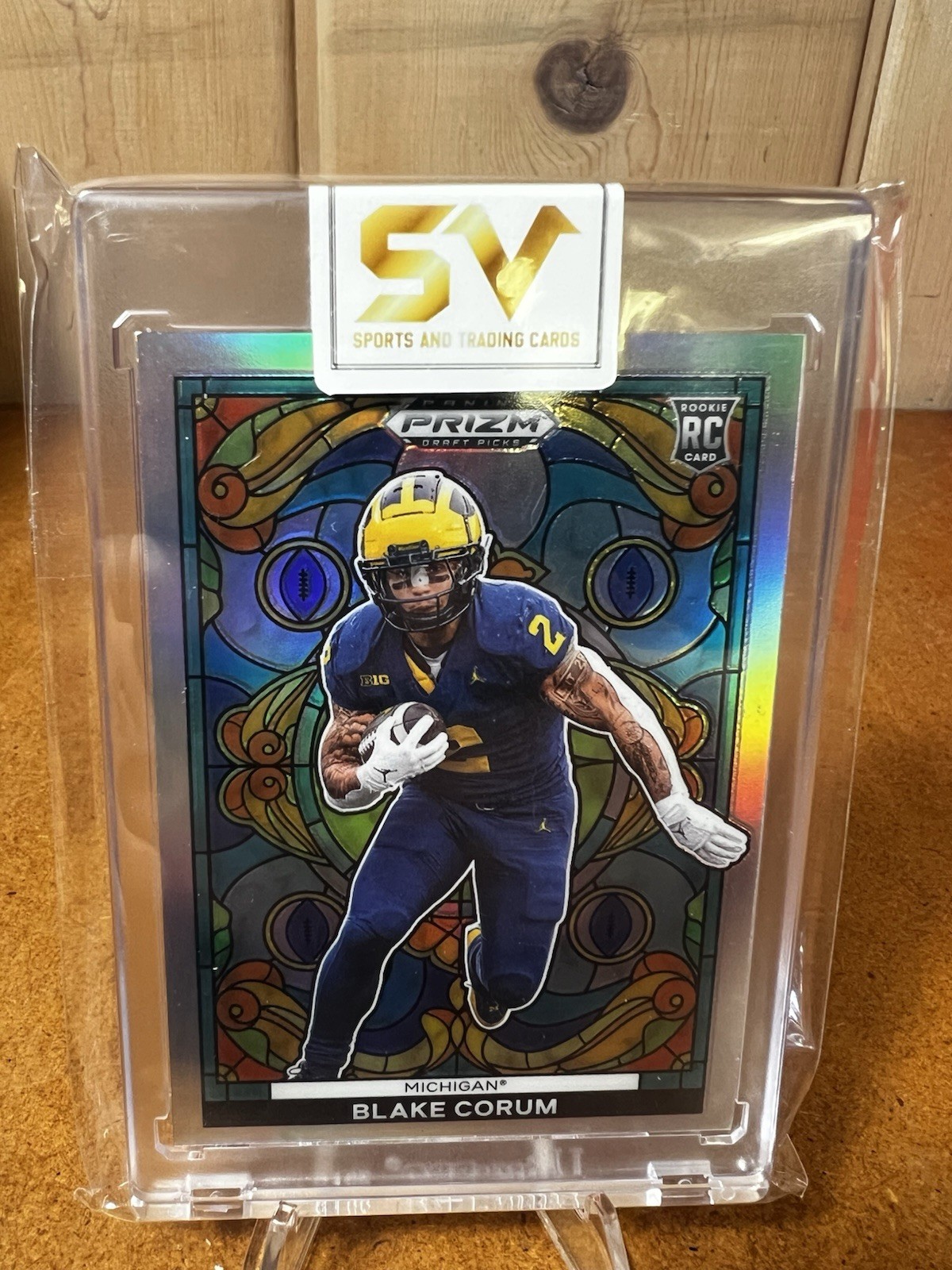 BLAKE CORUM 2024 PANINI PRIZM DRAFT STAINED GLASS ROOKIE SILVER RC