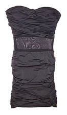 Forever 21 Black Strapless Ruched Bodycon Dress – Size Small
