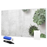 Glas Magnettafel Mit Schwarzem Marker 5 Neodym-Magneten Dekorationspflanzen